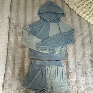 Forever 21 Matching Hoodie and Shorts Two Piece Set